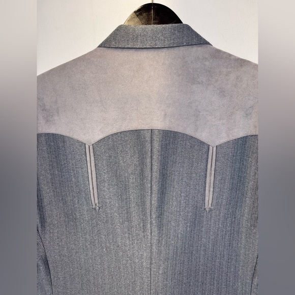 Larry Mahan Cowboy Collection blazer sport coat size 44L USA gray suede Western - Picture 11 of 11